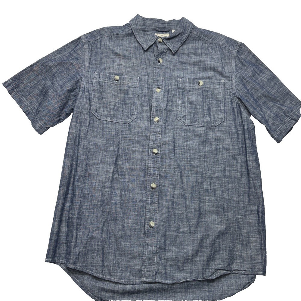 C.E. SCHMIDT Workwear M Denim Chambray ‎ Short Sleeve 100% Cotton Shirt NWT